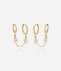 Boucles d'oreilles Albaine (Acier doré)