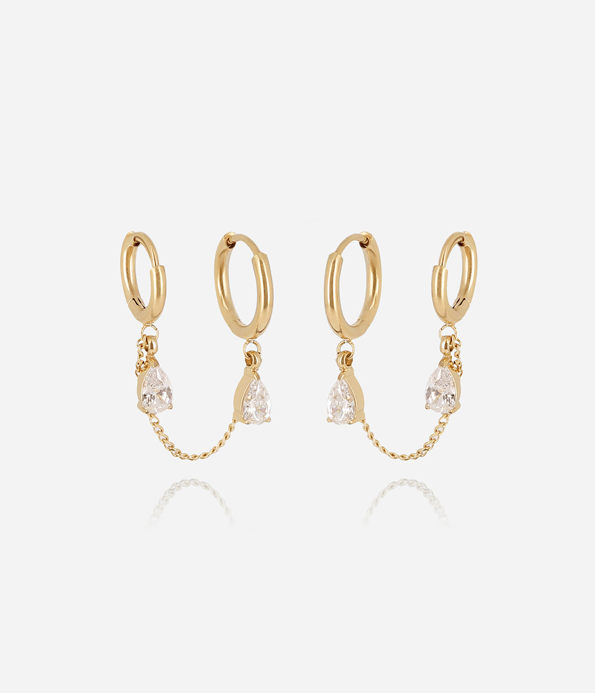 Boucles d'oreilles Albaine (Acier doré)