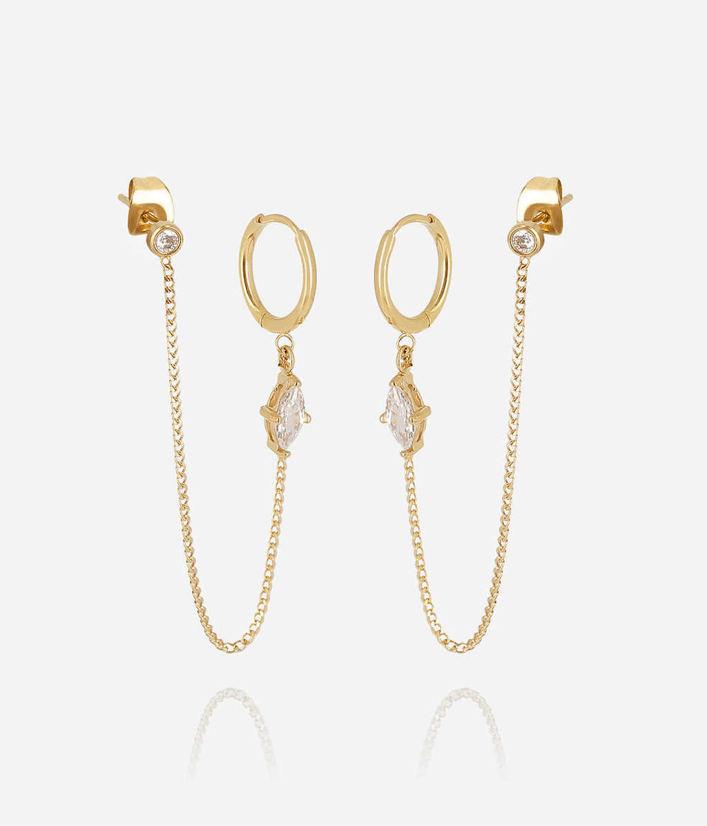 Boucles d'oreilles Atria (Acier doré)