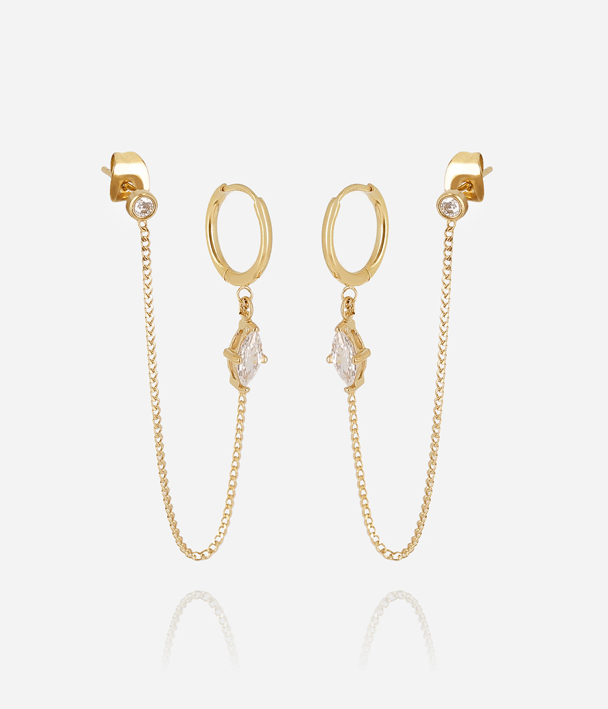Boucles d'oreilles Atria (Acier doré)