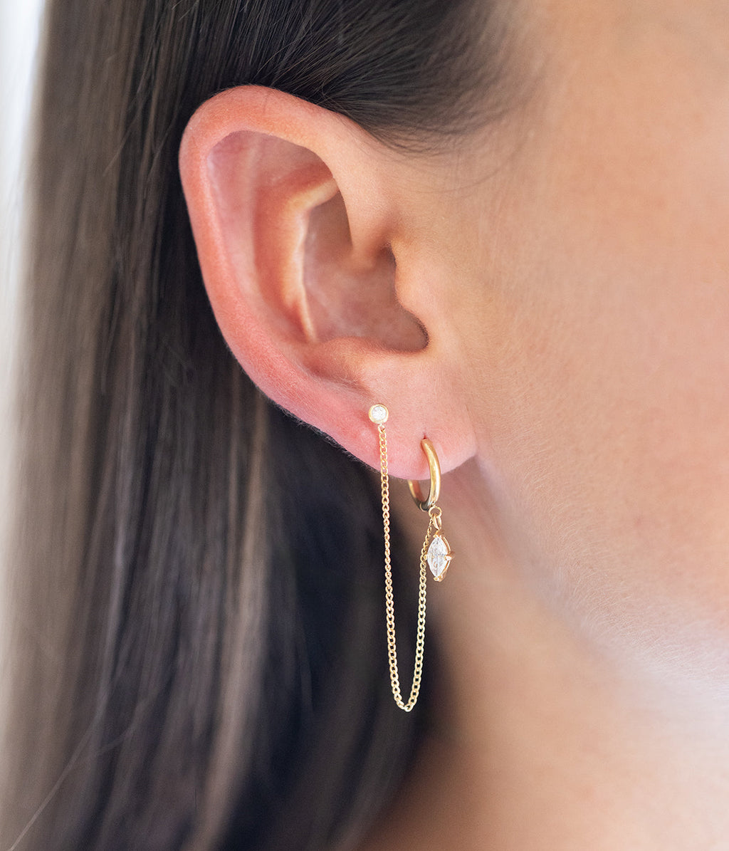 Boucles d'oreilles Atria (Acier doré)