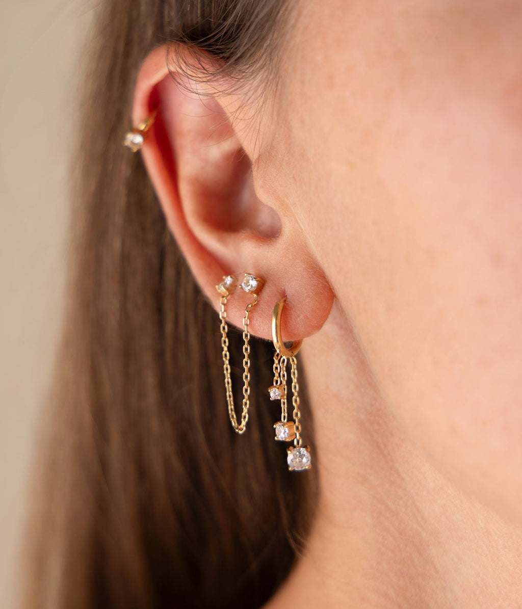 Boucles d'oreilles Elysia (Acier doré)