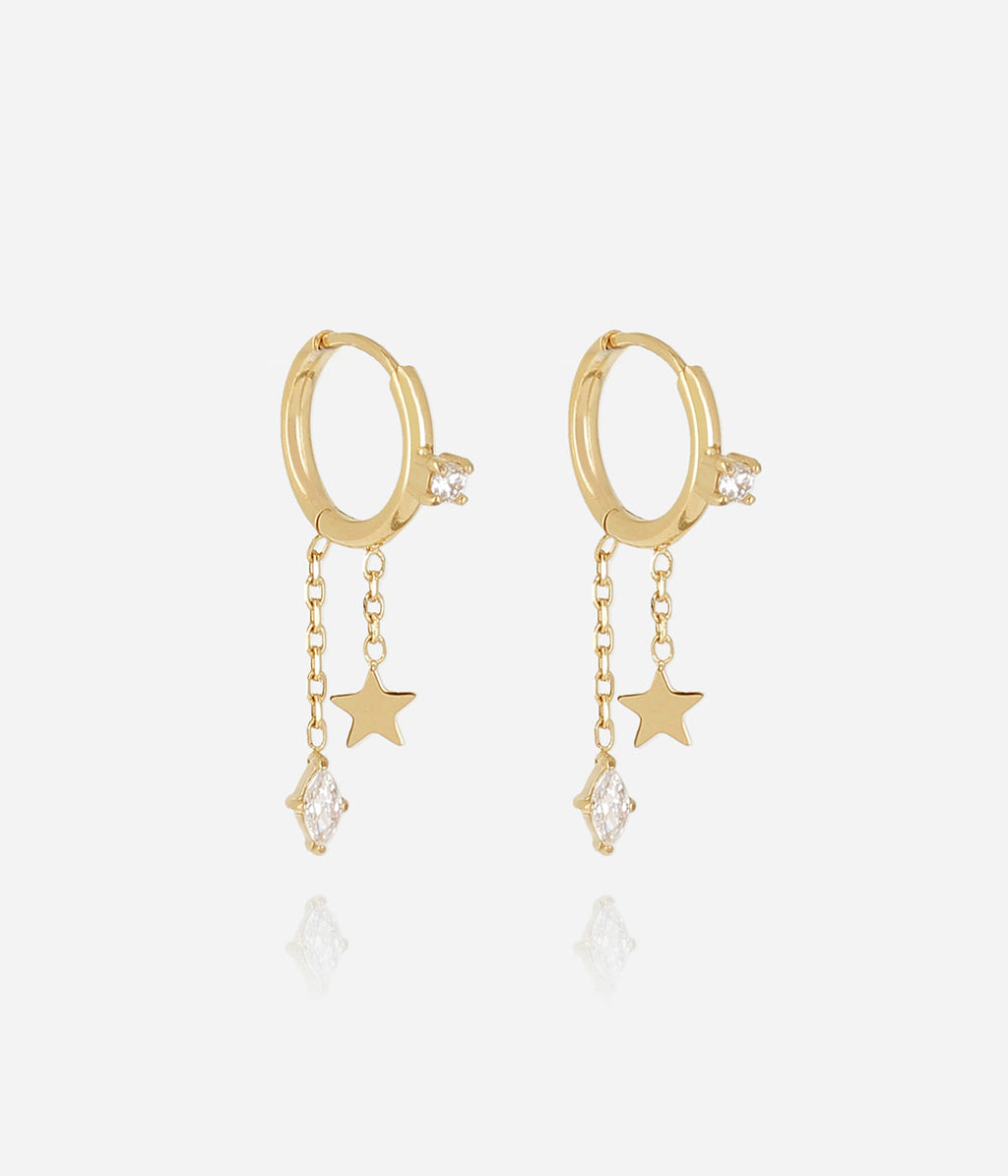 Boucles d'oreilles Calanque (Acier doré)