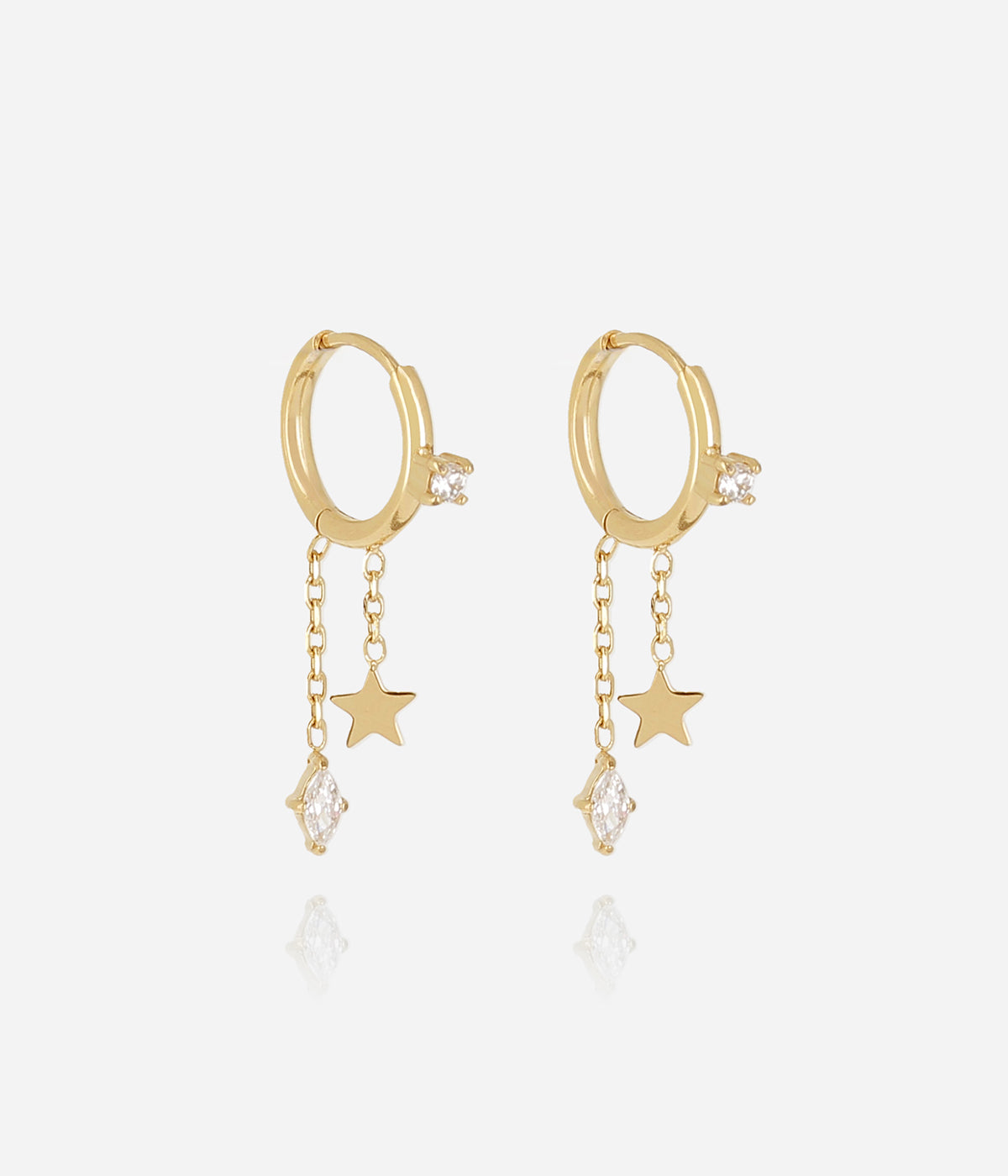 Boucles d'oreilles Calanque (Acier doré)