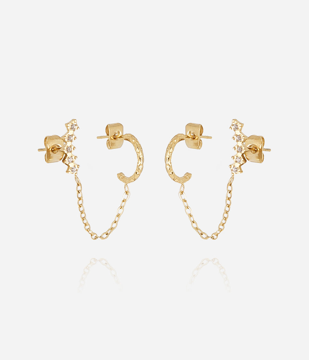 Boucles d'oreilles Begur (Acier doré)