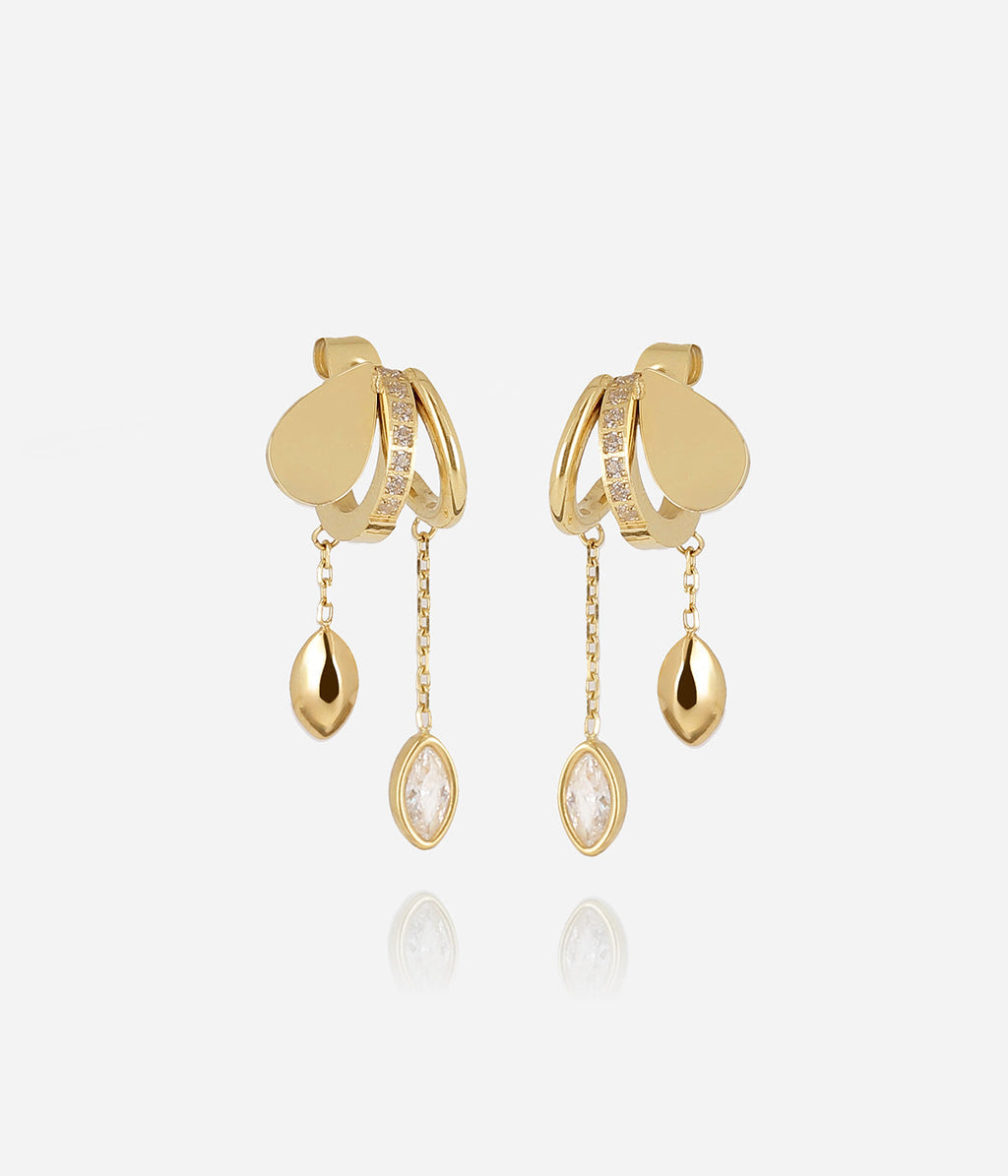 Boucles d'oreilles Dual (Acier doré)