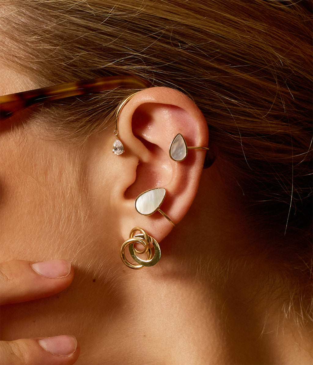Bijou d'oreille Spinelle (Acier doré)