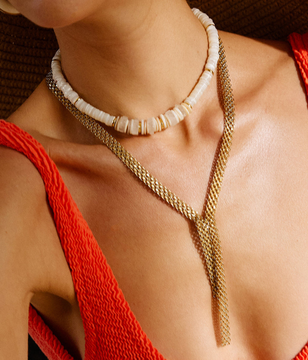 Collier Puka (Acier doré)