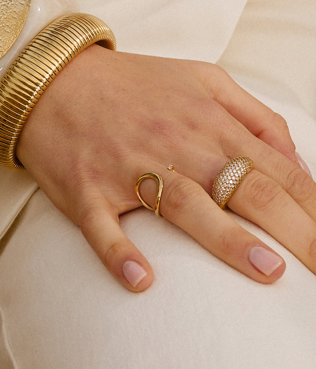 Bague Ottava (Acier doré)