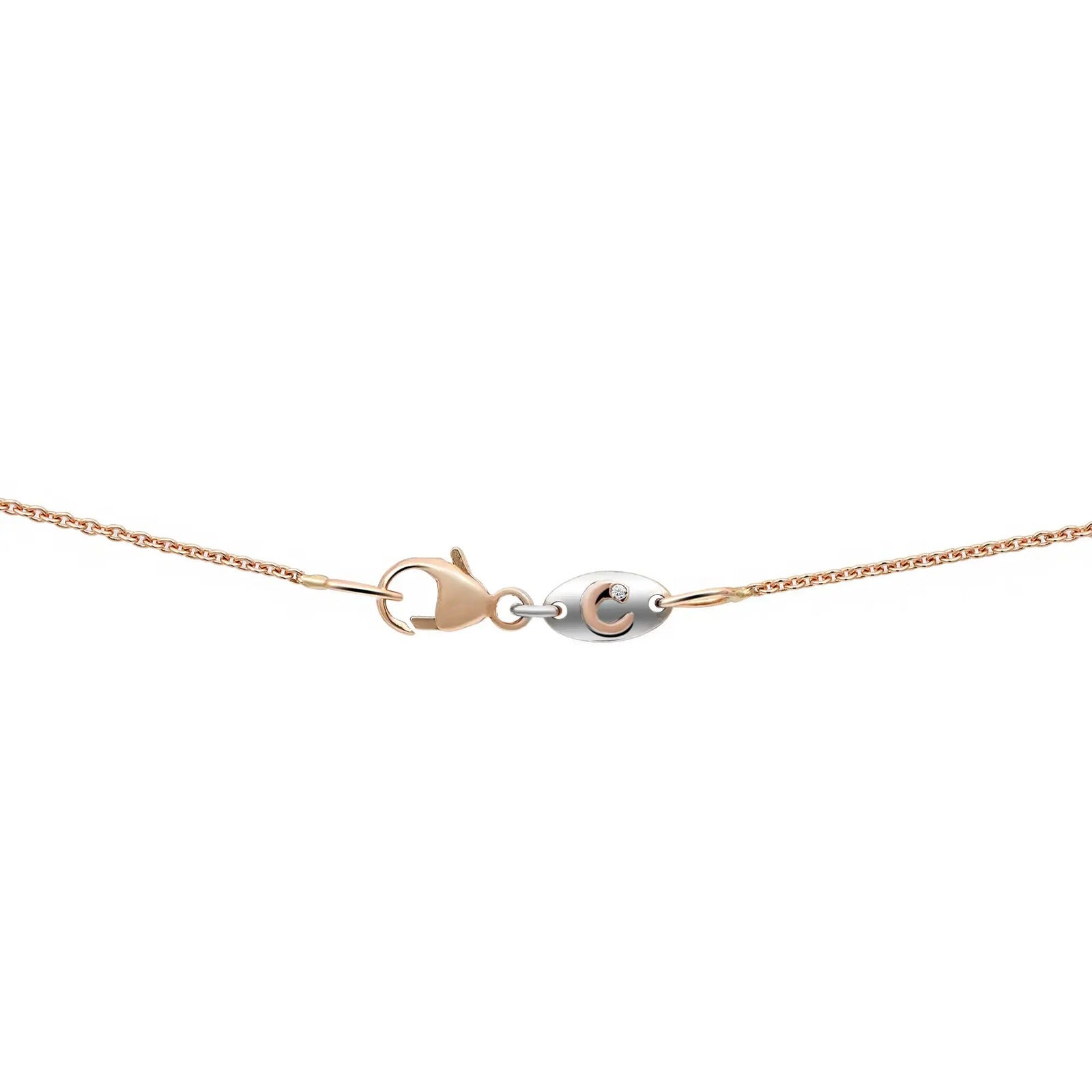 Collier Crivelli Margherita avec pendentif en forme de grande fleur sertie de diamants, en or rose 18 carats, 0,48 carat au total