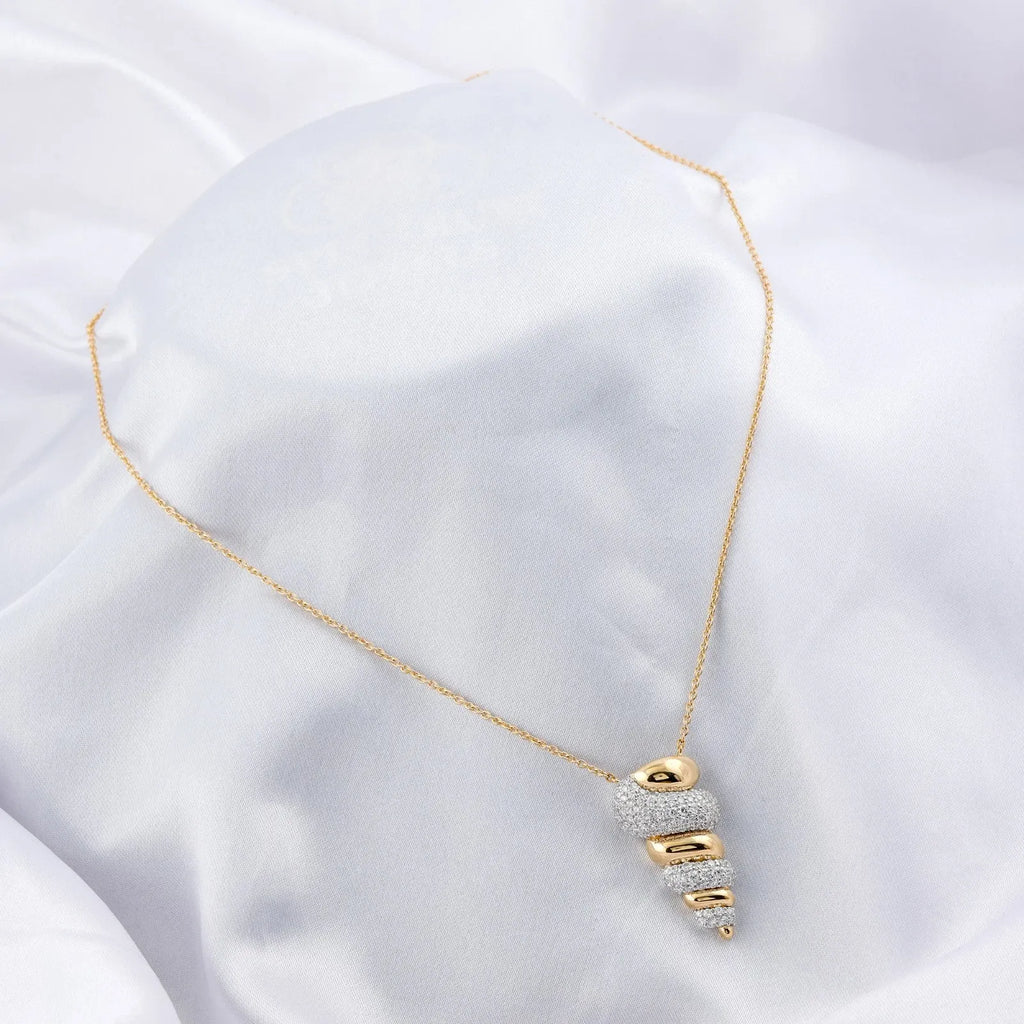 Collier En Or Jaune Massif 18 Carats Avec Pendentif En Diamant SI/H De 1,55 Ct.