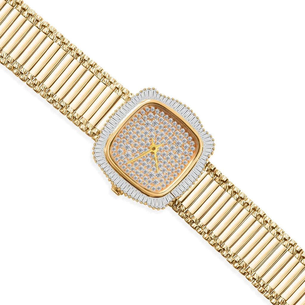 2,93 ct naturel SI/H diamant montre-bracelet femmes bracelet de luxe or jaune 18 carats-