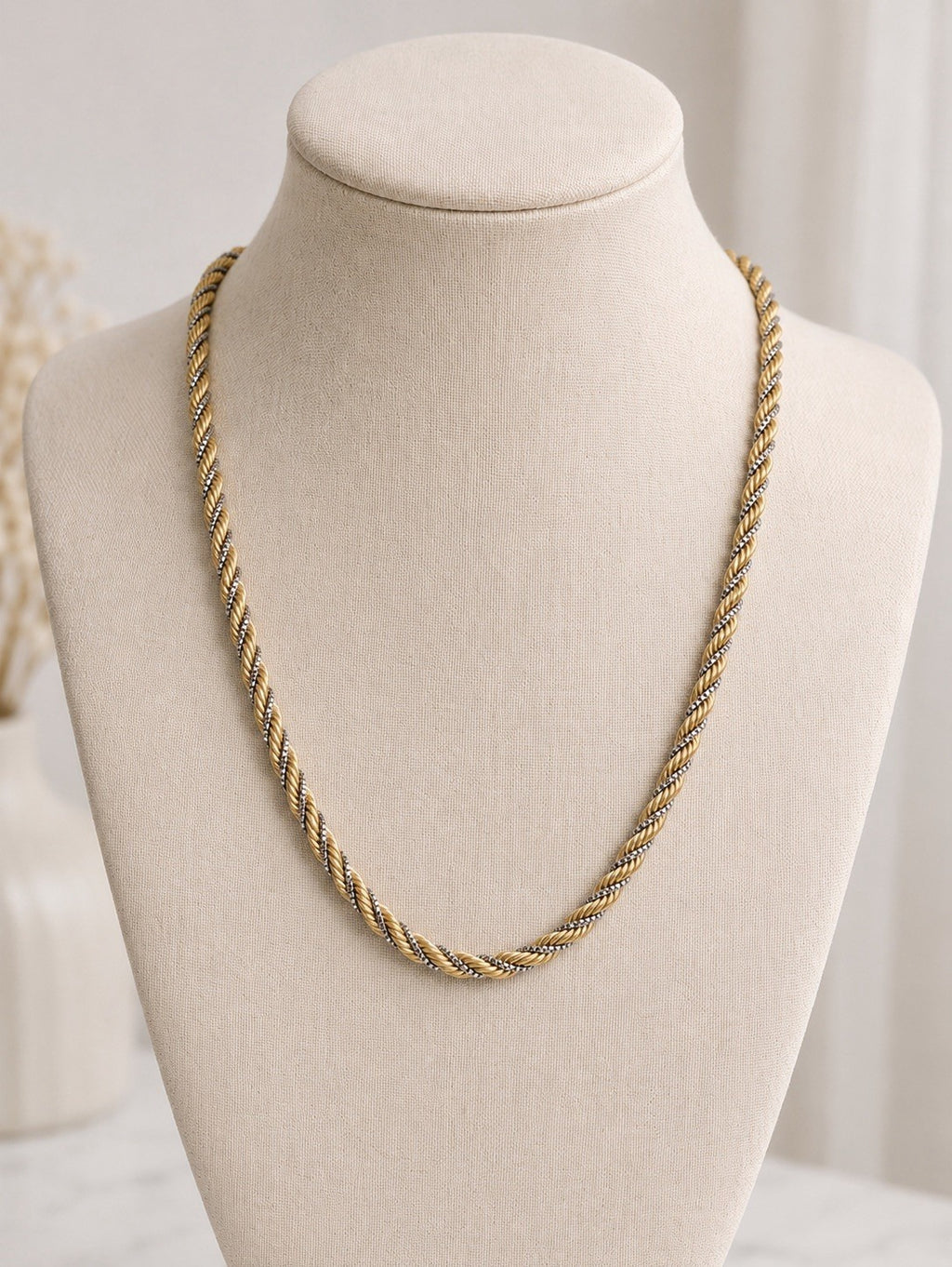 COLLIER BICOLORE OR 18 CARATS - 15,7 GR - 49 CM