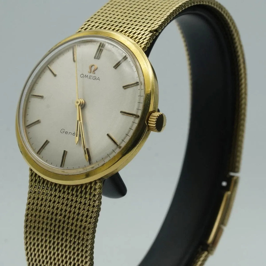 OMEGA Geneve Remontage Manuel Montre Hommes 35MM 14K 585 or Jaune OM388 66 Gr