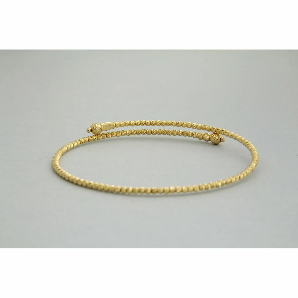 Bracelet Italien en OR Jaune 18 Carats k 750 Jonc Manchette Diamanté pour Femme