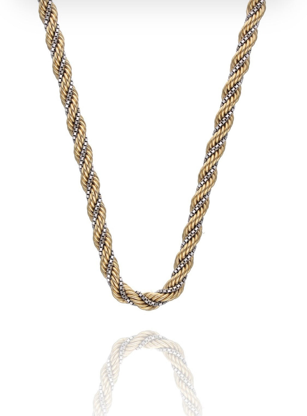 COLLIER BICOLORE OR 18 CARATS - 15,7 GR - 49 CM