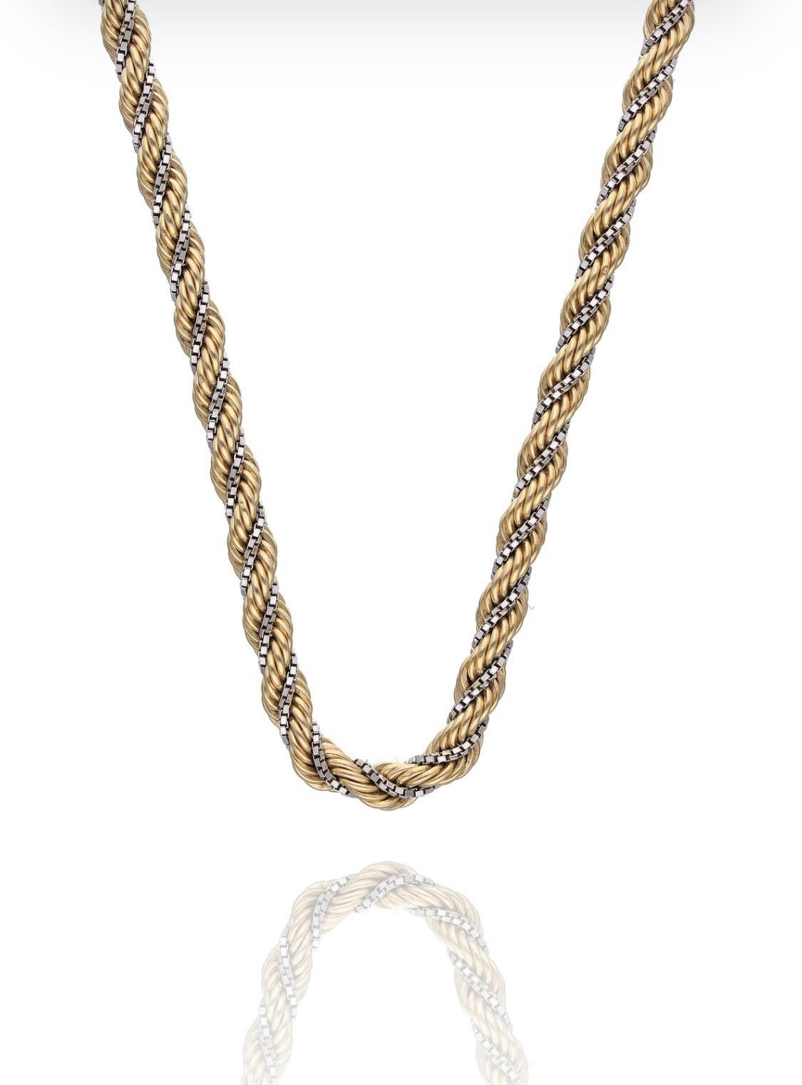 COLLIER BICOLORE OR 18 CARATS - 15,7 GR - 49 CM