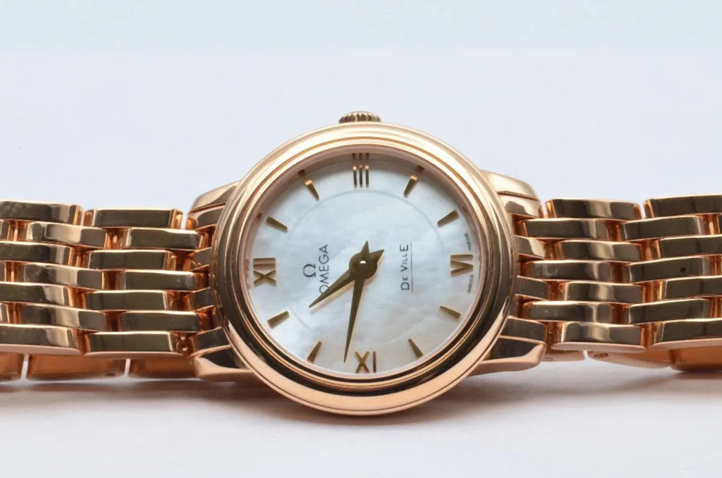 OMEGA DE VILLE PRESTIGE QUARTZ FEMME VINTAGE RARE 27MM 18K OR 424.50.27