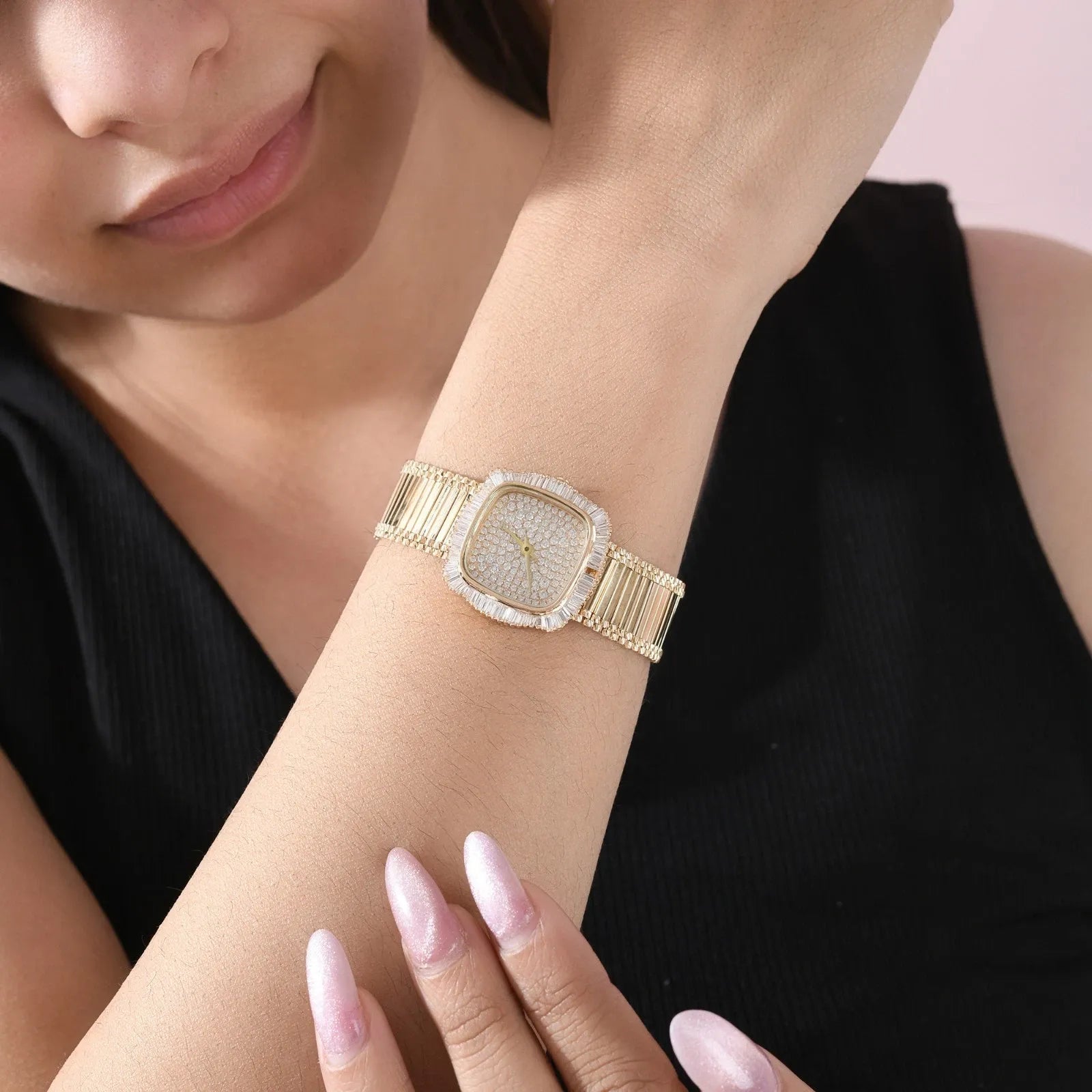 2,93 ct naturel SI/H diamant montre-bracelet femmes bracelet de luxe or jaune 18 carats-