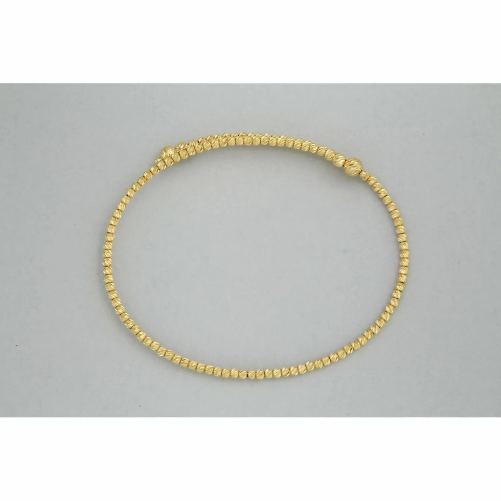 Bracelet Italien en OR Jaune 18 Carats k 750 Jonc Manchette Diamanté pour Femme