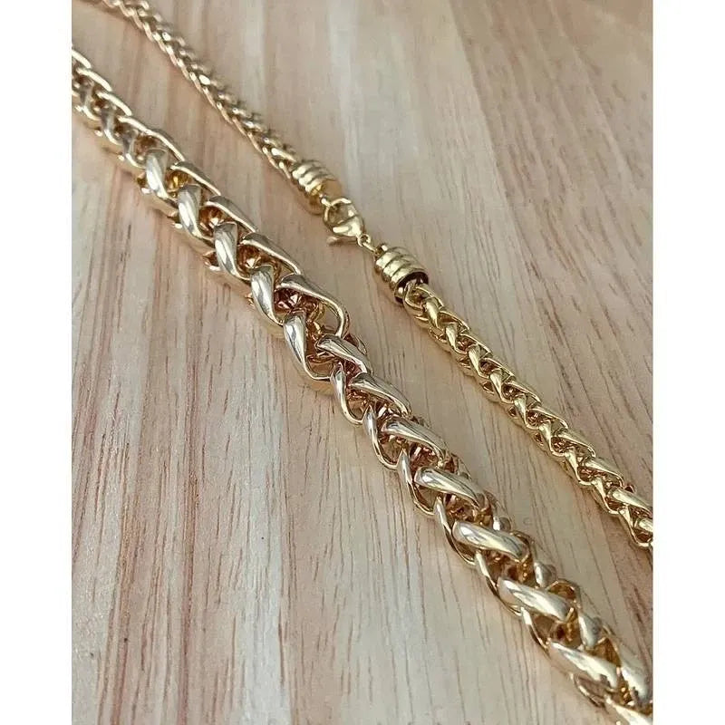 Collier maille palmier en chute 45cm en plaqué or 18 Carats 750/000