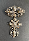 Bijou Début XIX. Croix Papillon Ou Croix Flamande montée En Broche. Argent, Or