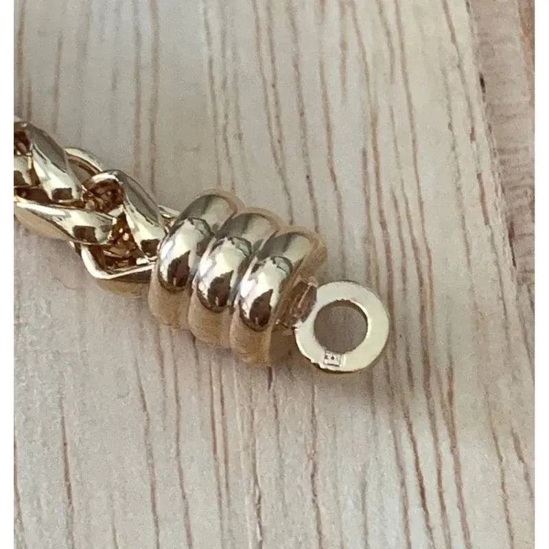Collier maille palmier en chute 45cm en plaqué or 18 Carats 750/000