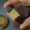 Vacheron Constantin, années 1990, modèle « Tank », cadran champagne, or jaune 18 carats, mouvement à quartz