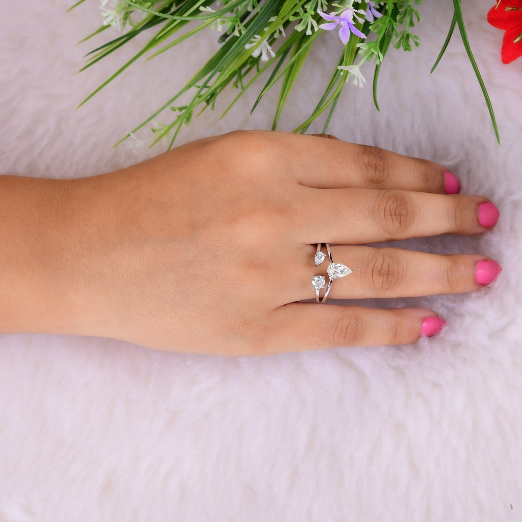 Bague En Diamant Rond De 1,16 Ct Naturel SI/H En Or Blanc 18k Cadeau