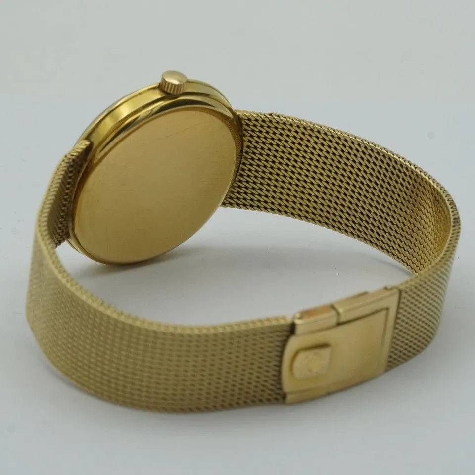 OMEGA Geneve Remontage Manuel Montre Hommes 35MM 14K 585 or Jaune OM388 66 Gr