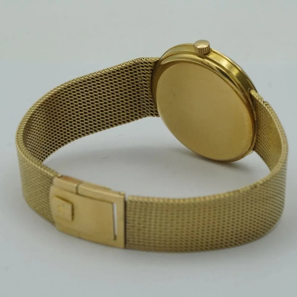 OMEGA Geneve Remontage Manuel Montre Hommes 35MM 14K 585 or Jaune OM388 66 Gr