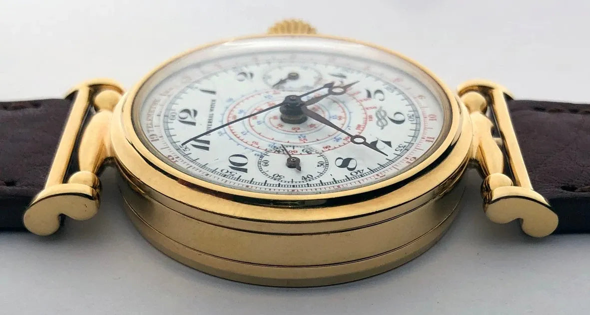 Rare ANCIENNE Montre-Bracelet Suisse Mariage Mécanique UNIVERSEL Chronographe Doré-
