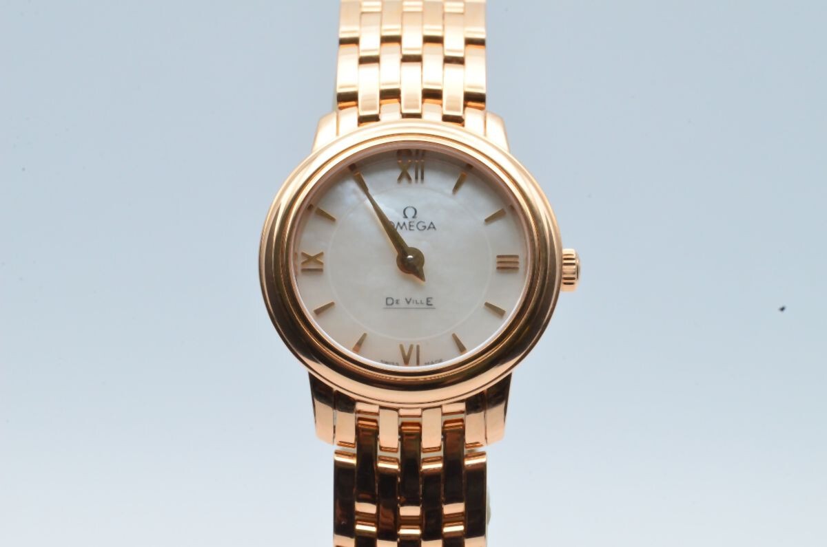 OMEGA DE VILLE PRESTIGE QUARTZ FEMME VINTAGE RARE 27MM 18K OR 424.50.27