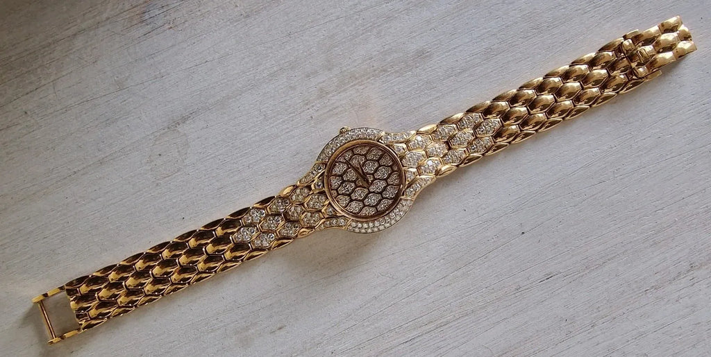 Montre pour femme Bucherer Medea en or jaune sertie de diamants, 1997