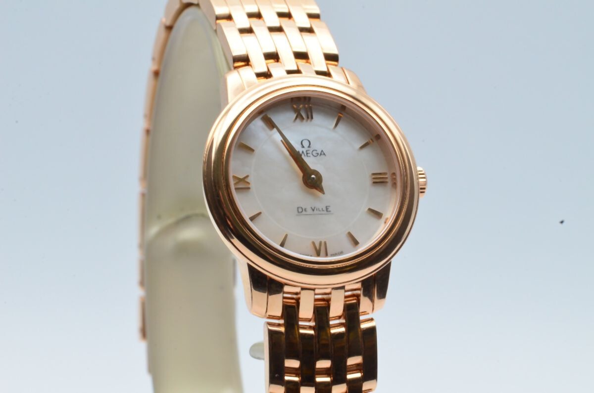 OMEGA DE VILLE PRESTIGE QUARTZ FEMME VINTAGE RARE 27MM 18K OR 424.50.27