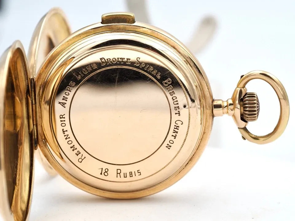 Montre De Poche ERAX Swiss À Quarts De Heure, Or 14K, 88,12 G, 3-Couvercles