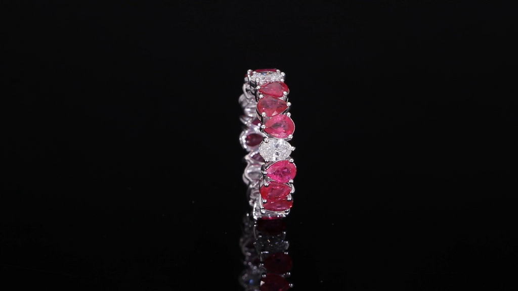 5.98Ct Véritable Rubis & Diamant Alliance Bague Mariage Fiançailles Gift pour