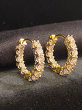 Boucles d'oreilles créoles en or 18 carats, serties de diamants ronds taille brillant « inside-out » d'un poids total de 1,68 carats