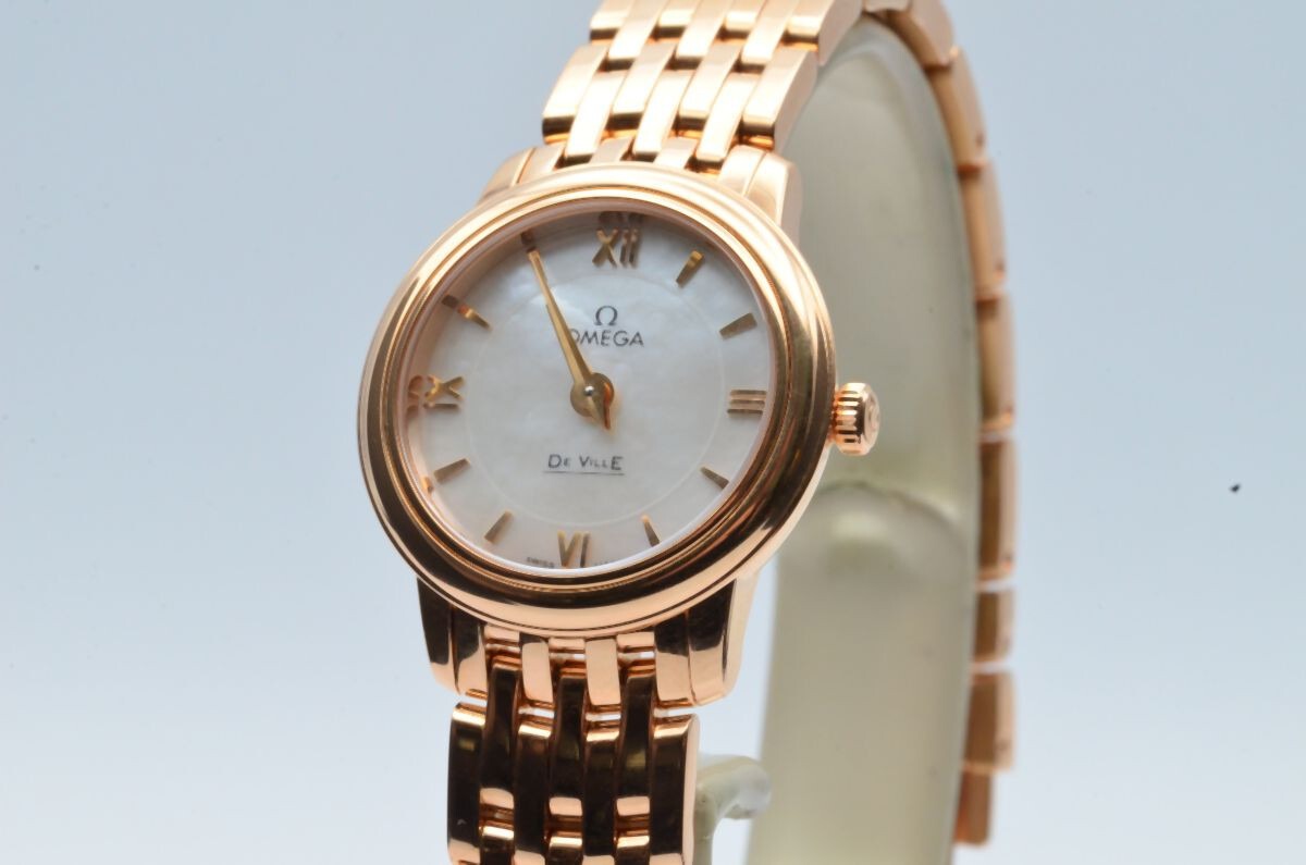 OMEGA DE VILLE PRESTIGE QUARTZ FEMME VINTAGE RARE 27MM 18K OR 424.50.27