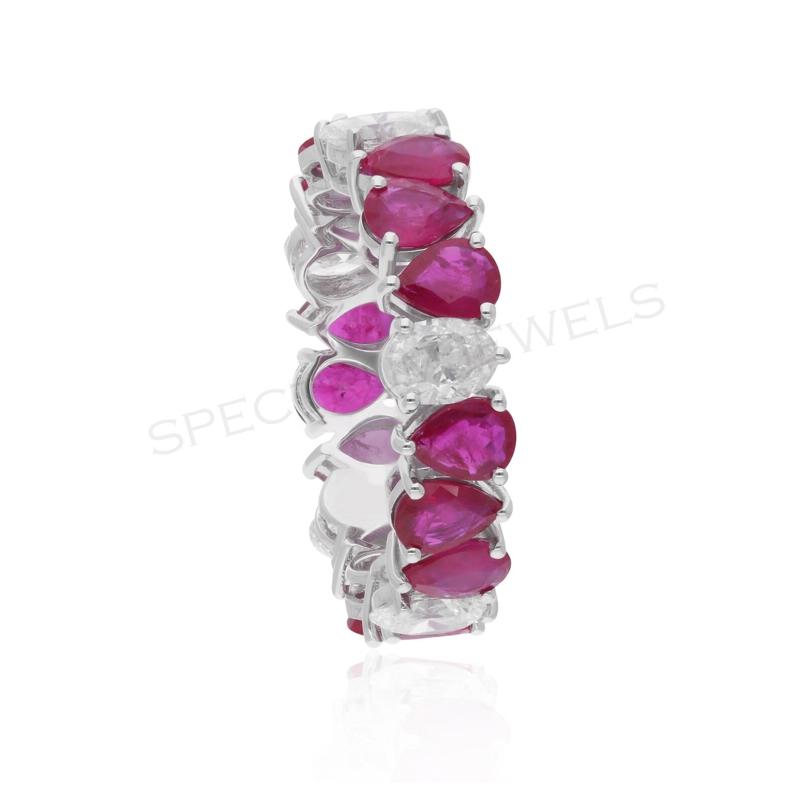 5.98Ct Véritable Rubis & Diamant Alliance Bague Mariage Fiançailles Gift pour