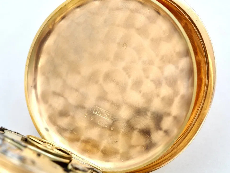 Montre De Poche ERAX Swiss À Quarts De Heure, Or 14K, 88,12 G, 3-Couvercles