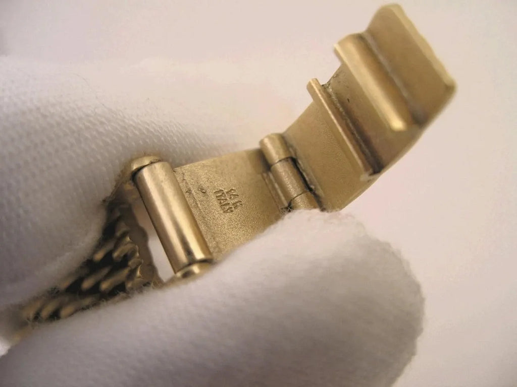 Ultra Rare Montre Femme Lucien Piccard Nacre Or 14 K Diamant avec Boîte+