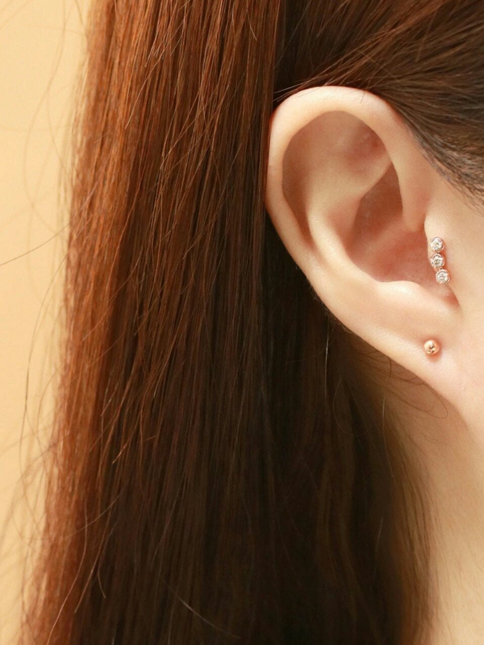 14K or Massif Oreille Crawler Diamant Grimpeur Piercings Nez/Oreille Expensive