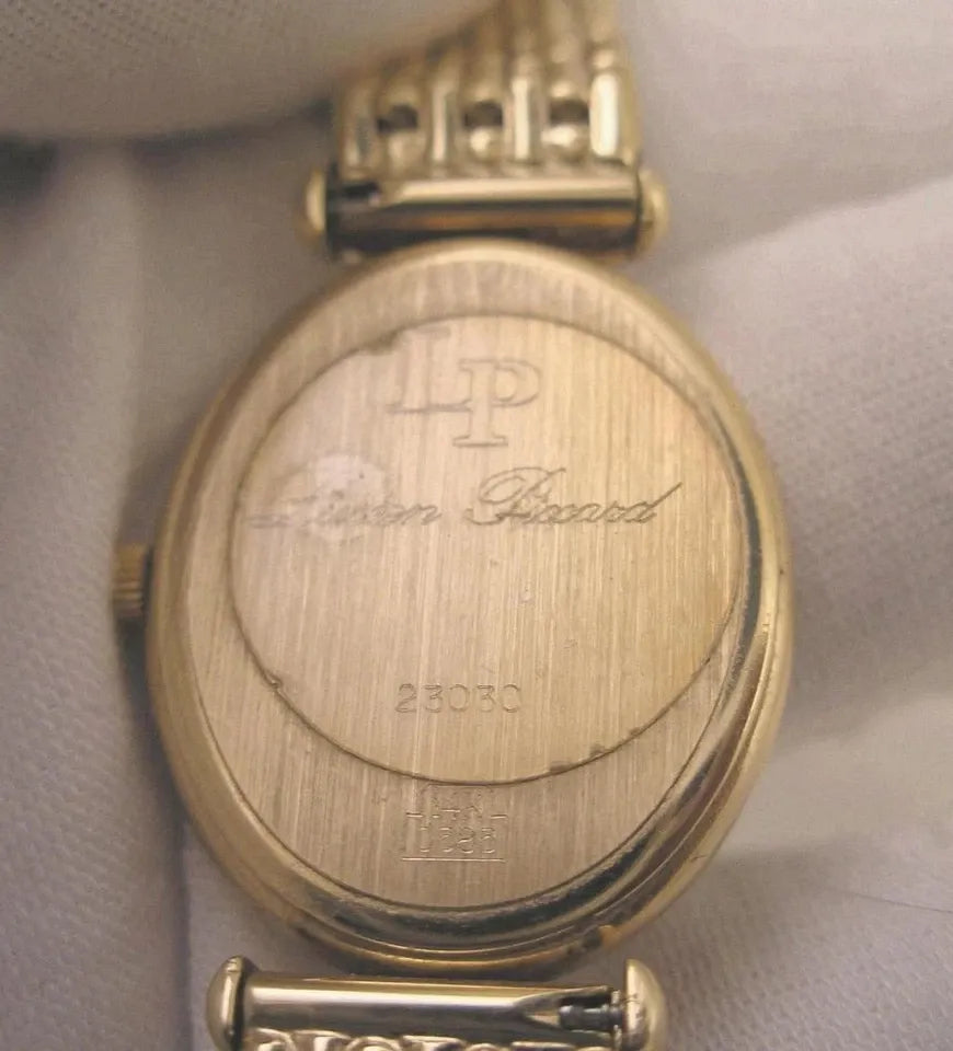 Ultra Rare Montre Femme Lucien Piccard Nacre Or 14 K Diamant avec Boîte+