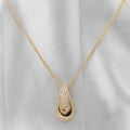 Pendentif Chaîne En Or Jaune Massif 18 Carats Avec Diamant Naturel SI/H 0,48 Ct