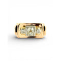 Bague Tank ancienne en or rose et blanc 18 carats et diamants T 52