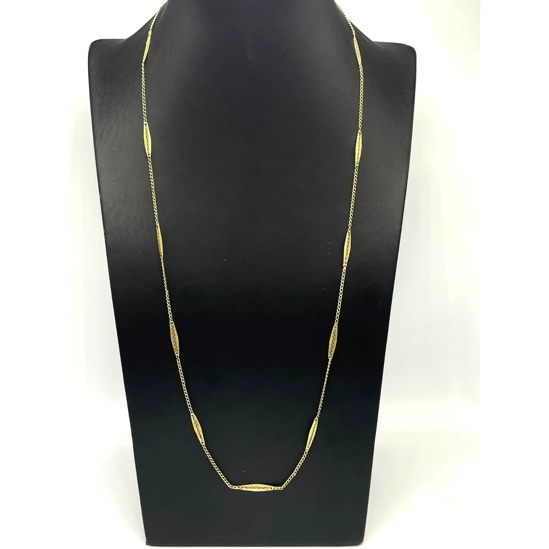 Collier Vintage Années 40 En Or Massif 18K Made in Italy Femme