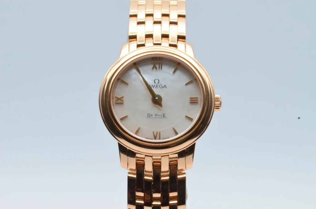 OMEGA DE VILLE PRESTIGE QUARTZ FEMME VINTAGE RARE 27MM 18K OR 424.50.27