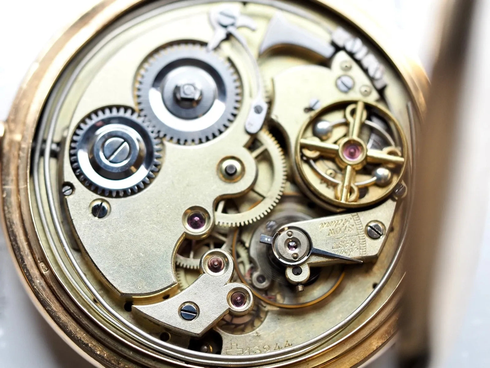 Montre De Poche ERAX Swiss À Quarts De Heure, Or 14K, 88,12 G, 3-Couvercles