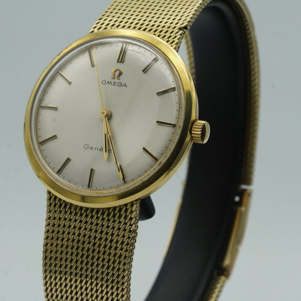 OMEGA Geneve Remontage Manuel Montre Hommes 35MM 14K 585 or Jaune OM388 66 Gr